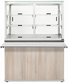 Прилавок нейтральный с витриной Luxstahl ПНВ-1200 Premium (нерж.)