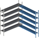 Стеллаж модульный угловой дополнительный POLAIR LOAD.ME INOX 16AL.5IN40.12C