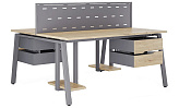 Стол офисный КОБОР A/2-140/140 graphite/natural