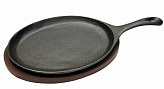 Сковорода овальная с ручкой 26*19 см, на деревянной подставке, P.L. Proff Cuisine