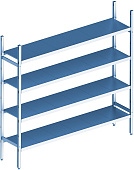 Стеллаж модульный базовый POLAIR LOAD.ME INOX 21AL.4IN30.12B