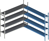 Стеллаж модульный угловой дополнительный POLAIR LOAD.ME INOX 18AL.4IN30.10C